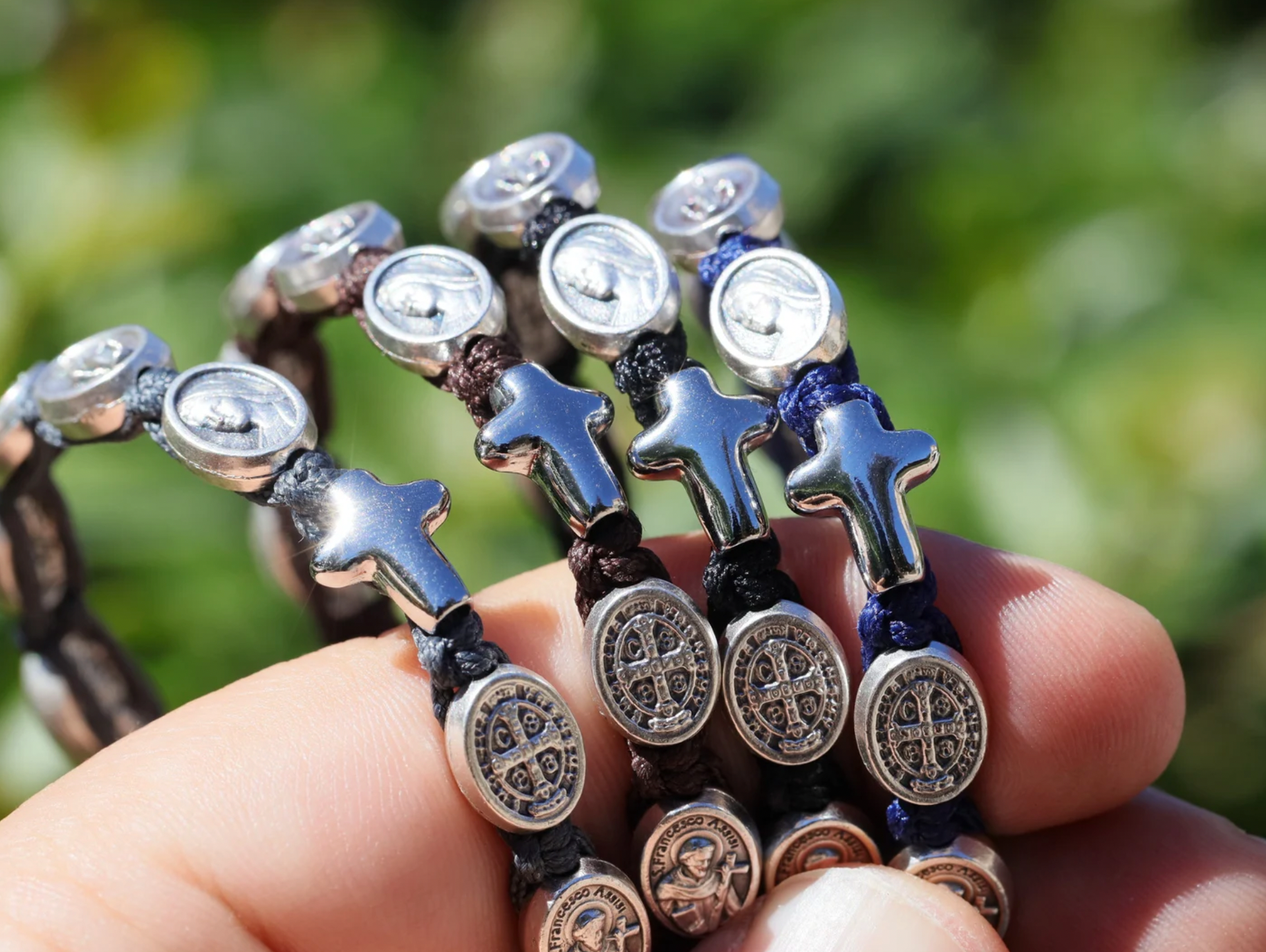 12 PCS Wood Bracelet Red All Saints Beads Stretch Hand Made Holy Land —  Orthodox Depot